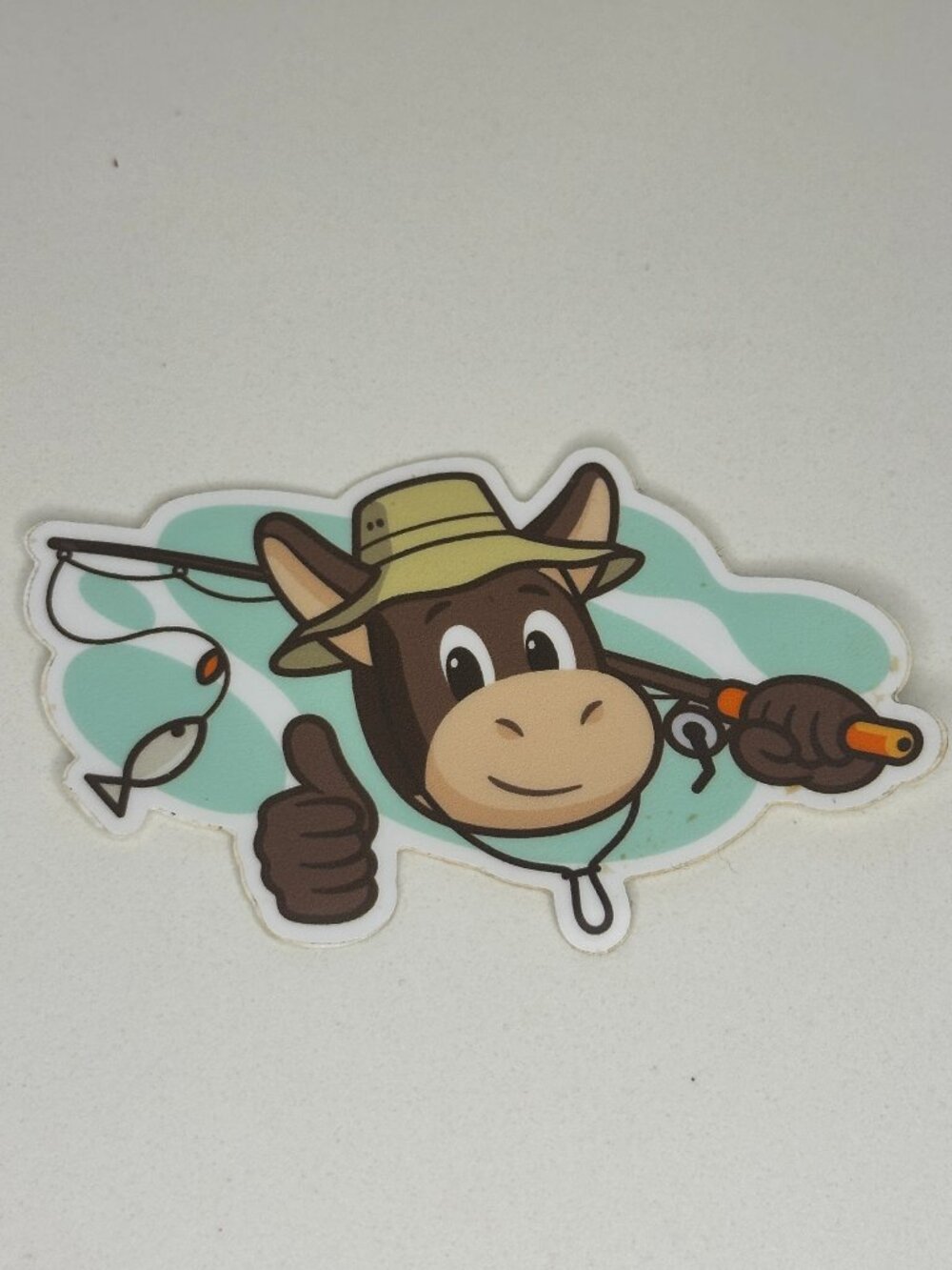 Cute Fishing Donkey Sticker | Rare Fishing Theme | 7.5cm x 5cm